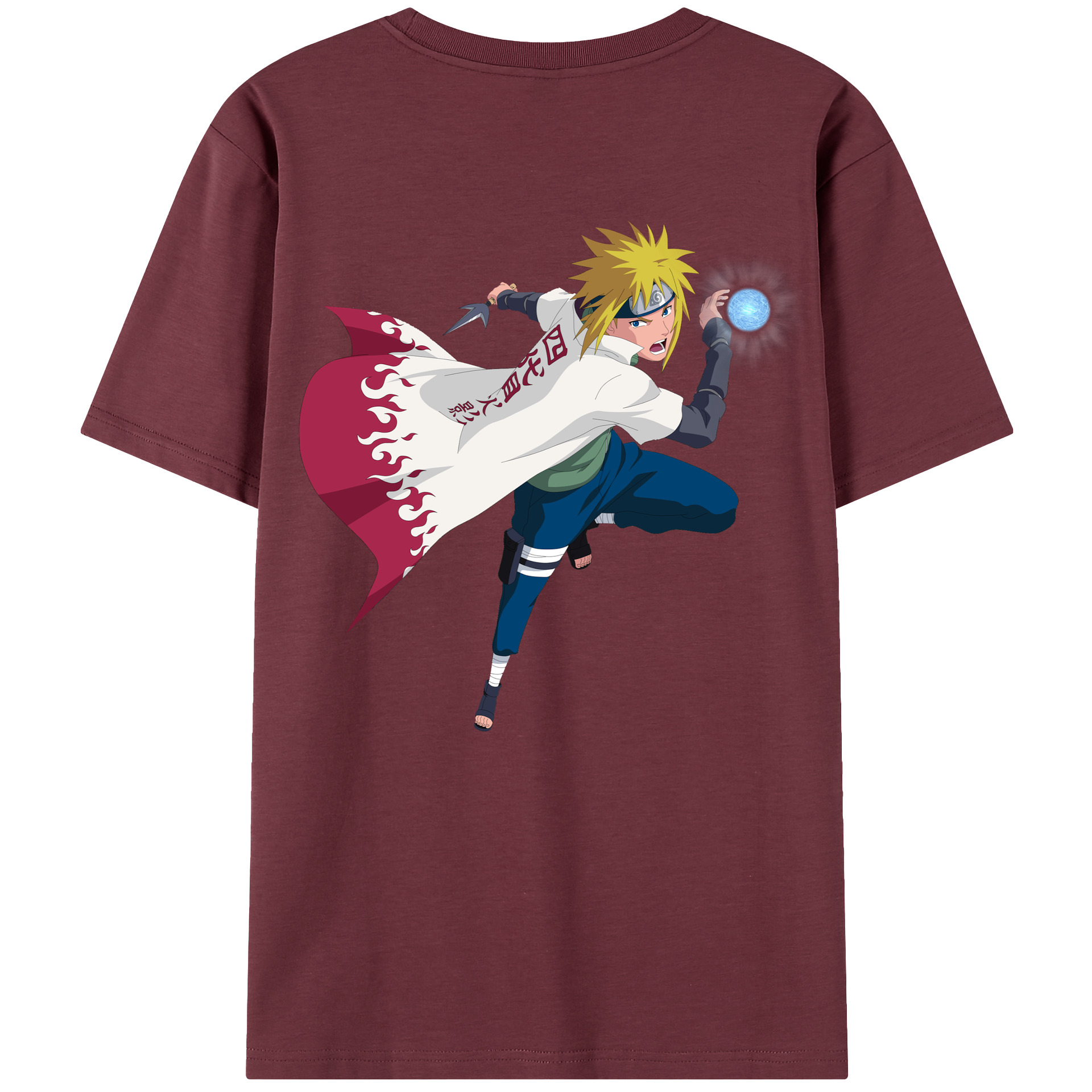 （画像用） NARUTO -ナルト- 波風 ミナト Namikaze Minato 綿100％半袖Tシャツ（背面プリント）